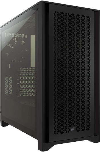 4000D Airflow Tempered Glass Mid-Tower ATX Case (High-Airflow Front Panel, Tempered Glass Side Panel, Rapidroute Cable Management System, Spacious Interior, Two Included 120 Mm Fans) Black