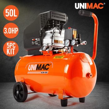 UNIMAC Portable Electric Air Compressor 50L 3.0HP Electric Inflator Direct Tank